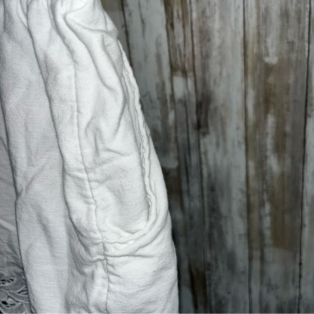 American Eagle White Lace Bottom Linen Blend Shorts - Picture 4 of 5